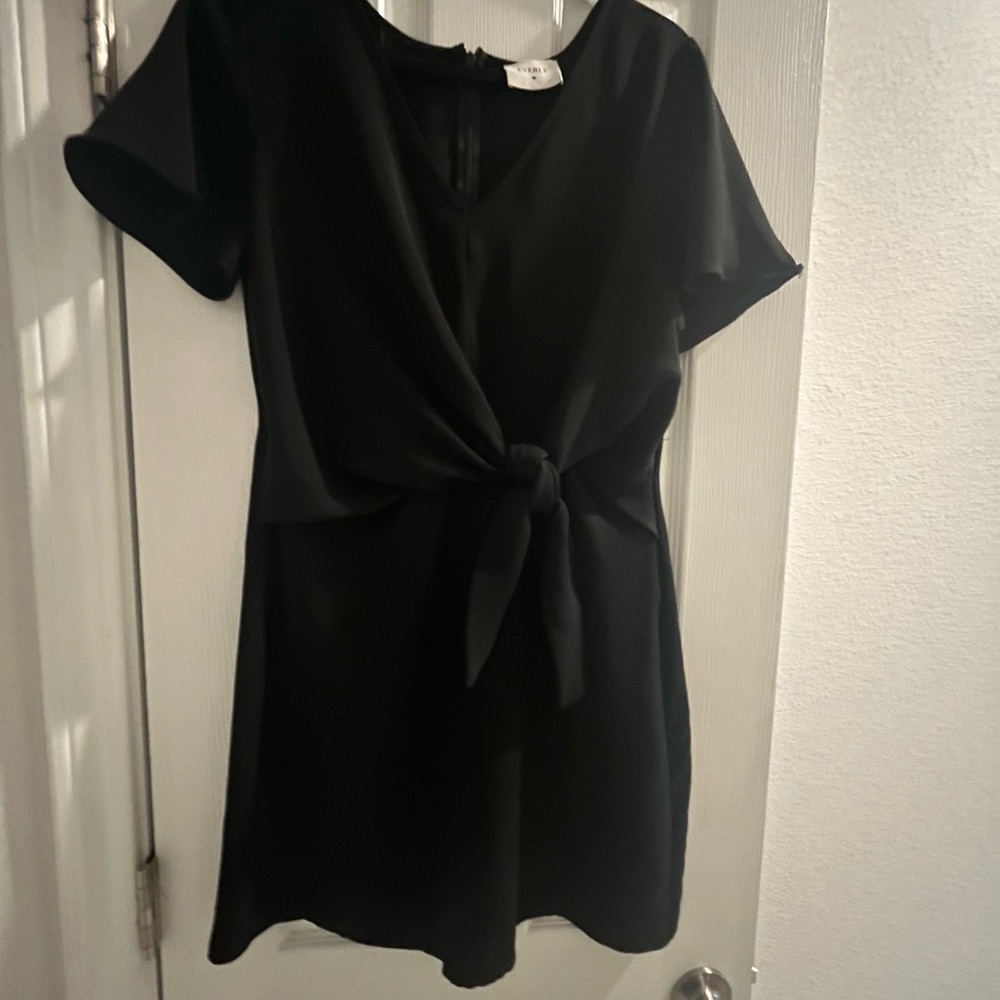 Everly Black Tie-Front Mini Dress